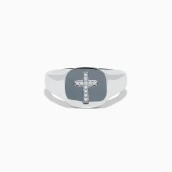 Effy Jewelry 925 Sterling Silver Diamond Cross Ring | Rings