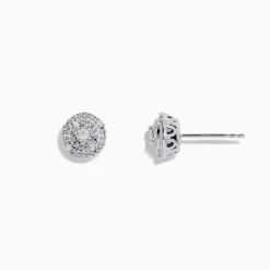 BH Multi 925 Sterling Silver Diamond Pave Stud Earrings, 0.10 TCW | Earrings