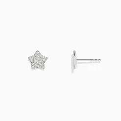 BH Multi 925 Sterling Silver Diamond Star Stud Earrings | Earrings