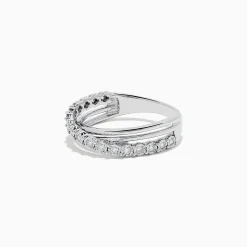 BH Multi 925 Sterling Silver Diamond Crossover Ring, 0.23 TCW | Rings