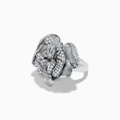 Effy Jewelry 925 Sterling Silver Diamond Flower Ring | Rings