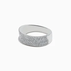 Effy Jewelry 925 Sterling SIlver Diamond Slant Ring | Rings