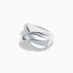 Effy Jewelry 925 Sterling Silver Diamond Crossover Ring | Rings