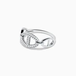 Effy Jewelry 925 Sterling Silver Diamond Interlocking Links Ring | Rings