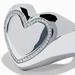 Effy Jewelry 925 Sterling Silver Diamond Bubble Heart Ring | Rings