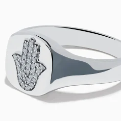 Effy Jewelry 925 Sterling Silver Diamond Hamsa Ring | Rings