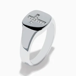 Effy Jewelry 925 Sterling Silver Diamond Cross Ring | Rings
