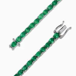 BH MULTI 925 Sterling Silver Emerald Tennis Bracelet, 6.99 TCW | Bracelets