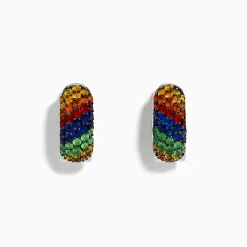Effy Jewelry 925 Sterling Silver Multi Color Sapphire Huggie Earrings | Earrings