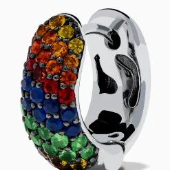 Effy Jewelry 925 Sterling Silver Multi Color Sapphire Huggie Earrings | Earrings