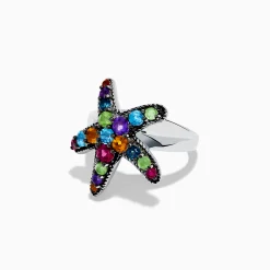 Effy Jewelry 925 Sterling Silver Multi Color Gemstone Starfish Ring | Rings