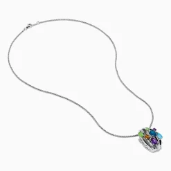 Effy Jewelry 925 Sterling Silver Multi Color Gemstone and Diamond Pendant | Necklaces & Pendants