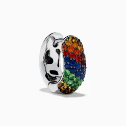 Effy Jewelry 925 Sterling Silver Multi Color Sapphire Huggie Earrings | Earrings