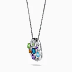 Effy Jewelry 925 Sterling Silver Multi Color Gemstone and Diamond Pendant | Necklaces & Pendants