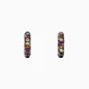 Effy Jewelry 925 Sterling Silver Multi Sapphire Splash Huggie Earrings, 1.98 TCW | Earrings