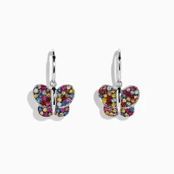 Effy Jewelry 925 Sterling Silver Multi Sapphire Butterfly Earrings, 1.62 TCW | Earrings