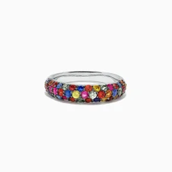 Effy Jewelry 925 Sterling Silver Multi Sapphire Splash Ring, 1.84 TCW | Rings