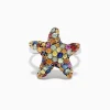 Effy Jewelry 925 Sterling Silver Multi Sapphire Splash Starfish Ring, 2.90 TCW | Rings
