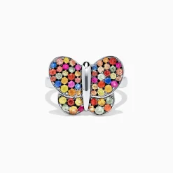 Effy Jewelry 925 Sterling Silver Multi Sapphire Splash Butterfly Ring, 1.29 TCW | Rings