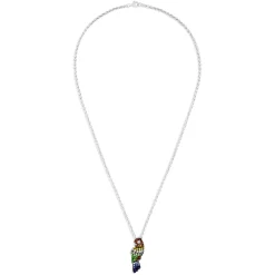 Effy Jewelry 925 Sterling Silver Multi Sapphire Parrot Pendant, 1.90 TCW | Necklaces & Pendants