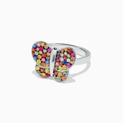 Effy Jewelry 925 Sterling Silver Multi Sapphire Splash Butterfly Ring, 1.29 TCW | Rings