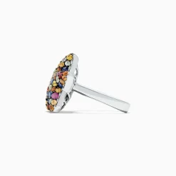 Effy Jewelry 925 Sterling Silver Multi Sapphire Splash Starfish Ring, 2.90 TCW | Rings