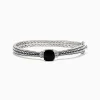 Effy Jewelry 925 Sterling Silver Onyx and Diamond Bangle, 4.26 TCW | Bracelets