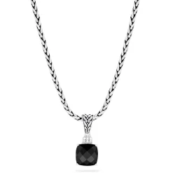 Effy Jewelry 925 Sterling Silver Onyx and Diamond Pendant, 4.93 TCW | Necklaces & Pendants