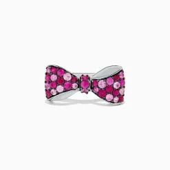 Effy Jewelry 925 Sterling Silver Ruby and Pink Sapphire Splash Bowtie Ring, 1.80 TCW | Rings