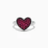 Effy Jewelry 925 Sterling Silver Ruby Heart Ring, 1.02 TCW | Rings