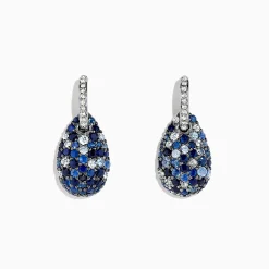 Effy Jewelry 925 Sterling Silver Sapphire Splash u0026 Diamond Earrings, 2.59 TCW | Earrings