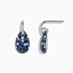 Effy Jewelry 925 Sterling Silver Sapphire Splash u0026 Diamond Earrings, 2.59 TCW | Earrings