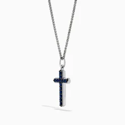 Effy Jewelry 925 Sterling Silver Sapphire Cross Pendant | Necklaces & Pendants