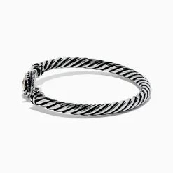 BH Multi Sterling Silver Sapphire and Diamond Evil Eye Bangle, 0.20 TW | Bracelets