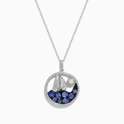 Effy Jewelry 925 Sterling Silver Tanzanite and Diamond Sailboat Pendant | Necklaces & Pendants