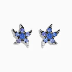 Effy Jewelry 925 Sterling Silver Tanzanite and Diamond Starfish Earrings | Earrings