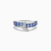 Effy Jewelry 925 Sterling Silver Tanzanite and Diamond Fin Ring | Rings