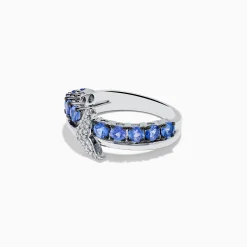 Effy Jewelry 925 Sterling Silver Tanzanite and Diamond Fin Ring | Rings