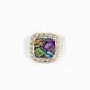 Effy Jewelry 925 Sterling Silver u0026 18K Gold Accent Multi Gemstone Ring, 1.54 TCW | Rings