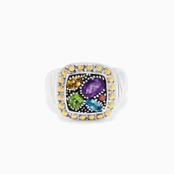 Effy Jewelry 925 Sterling Silver u0026 18K Gold Accent Multi Gemstone Ring, 1.54 TCW | Rings