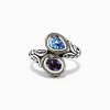 Effy Jewelry 925 Sterling Silver u0026 18K Gold Topaz and Amethyst Ring, 1.62 TCW | Rings