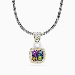 Effy Jewelry 925 Sterling Silver u0026 18K Gold Accent Multi Gemstone Pendant, 1.59 TCW | Necklaces & Pendants