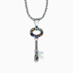 Effy Jewelry 925 Sterling Silver u0026 18K Gold Multi Gemstone Key Pendant, 2.29 TCW | Necklaces & Pendants