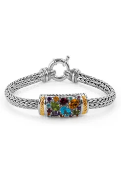 Effy Jewelry 925 Sterling Silver u0026 18K Gold Multi Gemstone Bracelet, 3.25 TCW | Bracelets