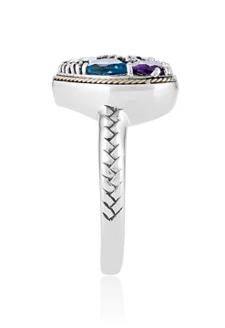 Effy Jewelry 925 Sterling Silver u0026 18K Gold Multi Gemstone Heart Ring, 2.19 TCW | Rings