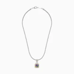 Effy Jewelry 925 Sterling Silver u0026 18K Gold Accent Multi Gemstone Pendant, 1.59 TCW | Necklaces & Pendants