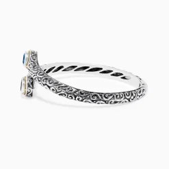 Effy Jewelry 925 Sterling Silver u0026 18K Gold Topaz and Amethyst Bangle, 3.32 TCW | Bracelets