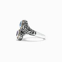 Effy Jewelry 925 Sterling Silver u0026 18K Gold Topaz and Amethyst Ring, 1.62 TCW | Rings