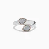 Effy Jewelry 925 Sterling Silver u0026 14K Rose Gold Diamond Bypass Ring | Rings