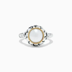 Effy Jewelry 925 Sterling Silver u0026 18K Yellow Gold Cultured Fresh Water Pearl Ring | Rings